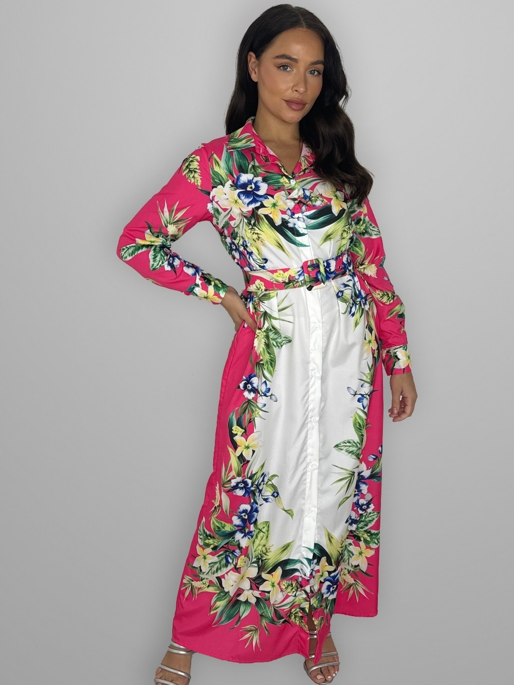 Floral Satin dress Size Medium